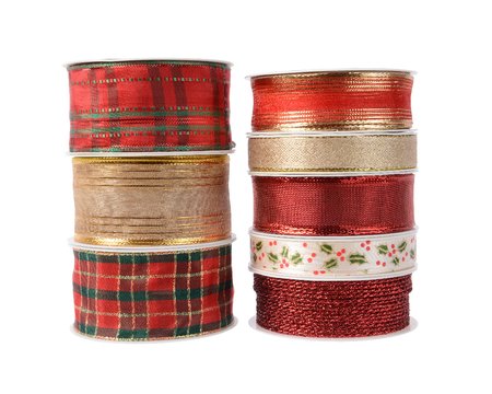 1.5cm wide ribbon in red/white/gold colours