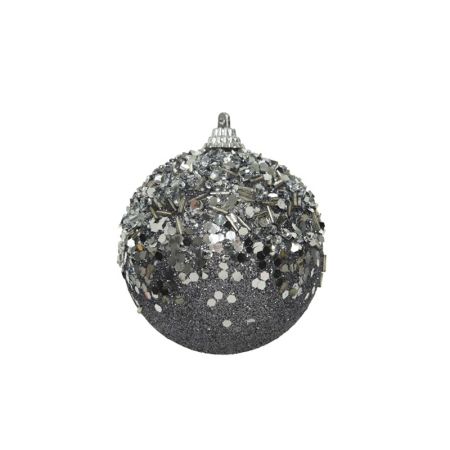 blue/grey, silver sequin bauble