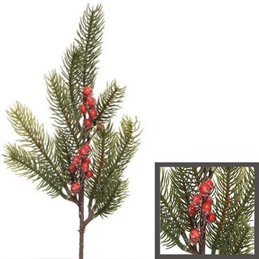 Christmas artificial foliage decoration with conifer & berries