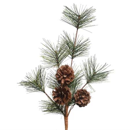 Christmas artificial foliage decoration with conifer & cones