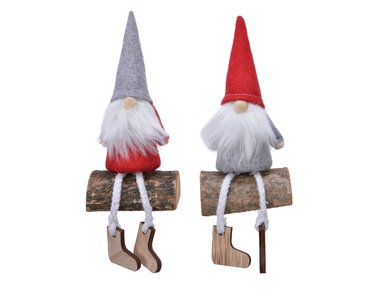 Christmas gnome on log hanging decoration