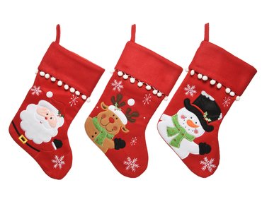 Christmas stocking with pompoms