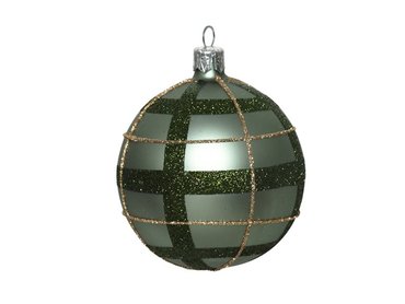 Glass bauble, Green plaid