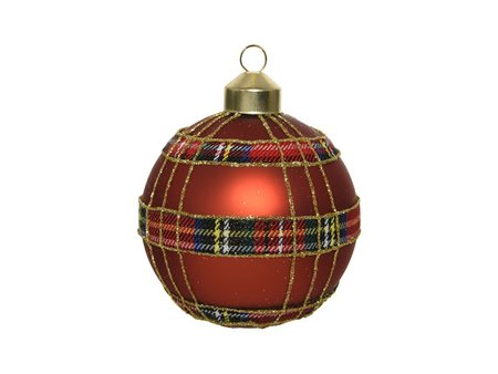 Glass bauble, Red plaid