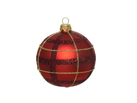 Glass bauble, Red plaid