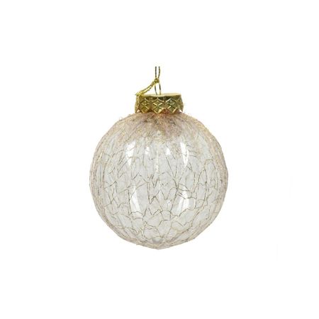 Glass effect bauble with gold lace thread