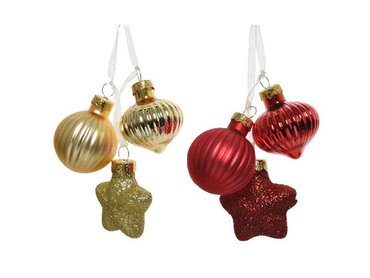 Glass - small decs in bunch, choose red or gold