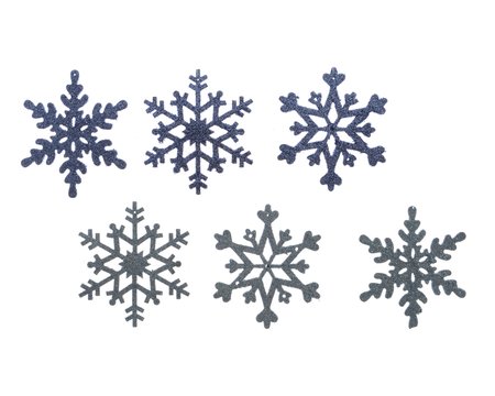 Glitter snowflakes in wintry blue