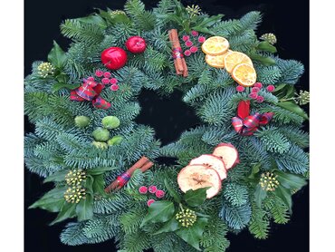 Handmade Wreath on 8" Fir Base (with decoration)