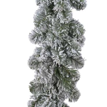 Artificial snowy garland