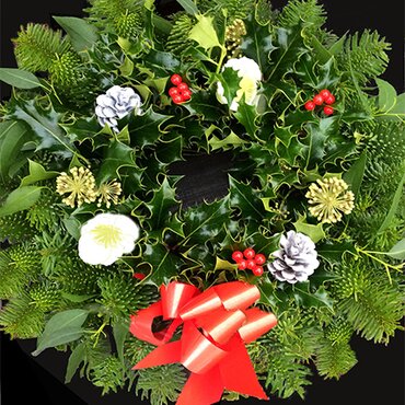 Luxury Christmas Wreath on Oasis type base 8"