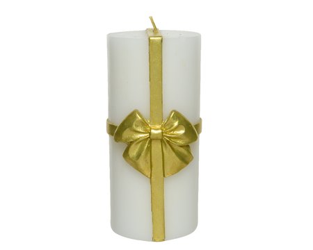 Pillar candle with bow