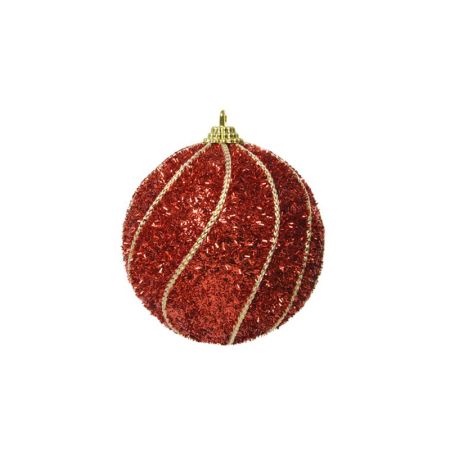 Red bauble with gold glitter