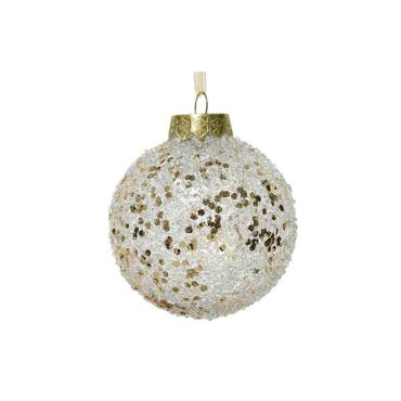 white, champagne gold sequin bauble