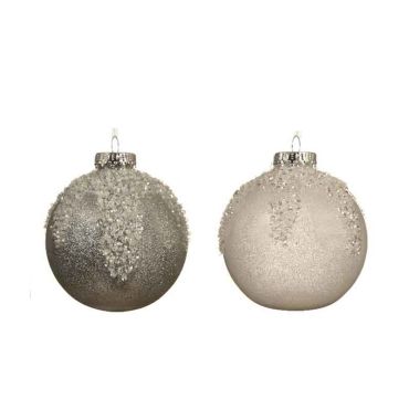 White or silver bauble ice top