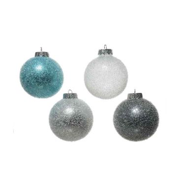 White, silver, blue or transparent bauble ice finish